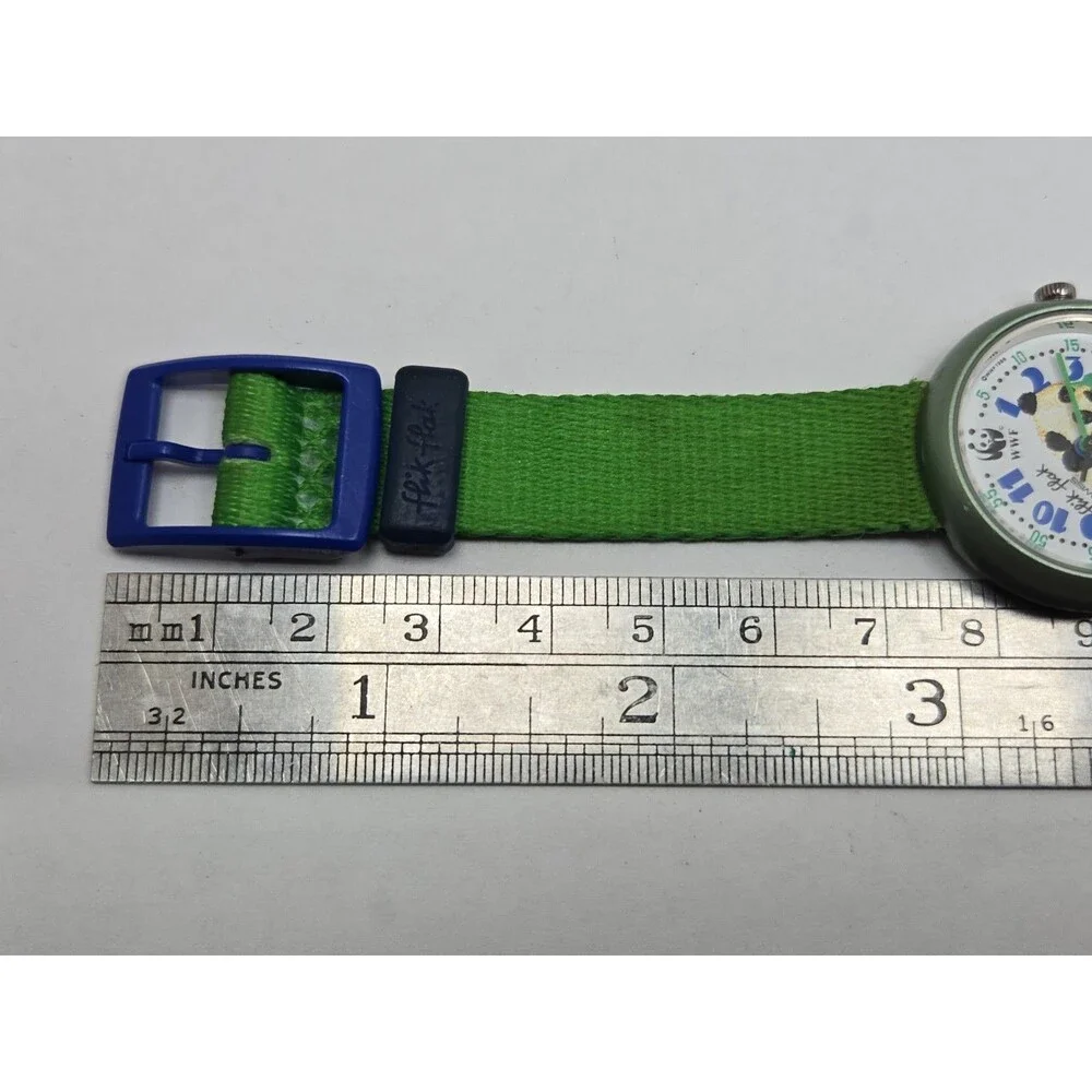 Vintage 1992 Flik Flak by Swatch WWF Panda Swiss Kids Watch Rare New Battery